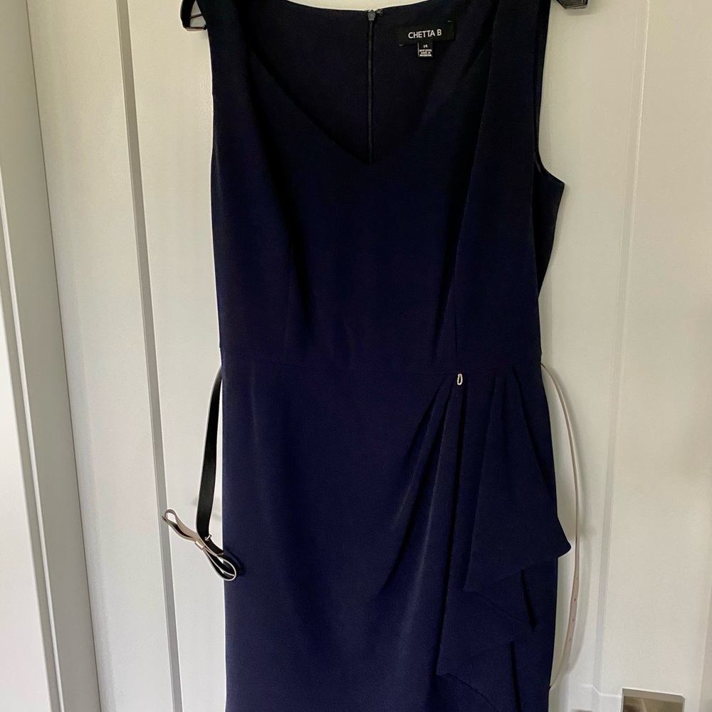 Chetta  B Navy Sleeveless Dress. New